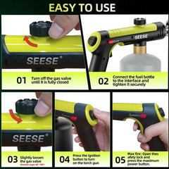 SEESE Powerful Propane Torch Gun,Kitchen Cooking Torch With One-Touch Max Fir…