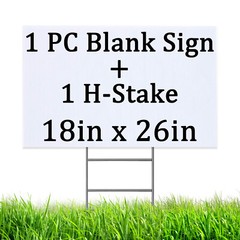 Blank White Yard Signs Billboard with Stakes – DIY craft 6*24”/13*17”/18*26”