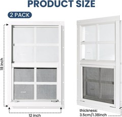 2 Pack Shed Windows,12″ x 18″ Small Sliding Windows,Flush Mount Windows with …
