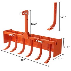 55″ Box Blade for Tractor, Box Scraper for Tractor CAT-0 & CAT-1 3 Point Hitch