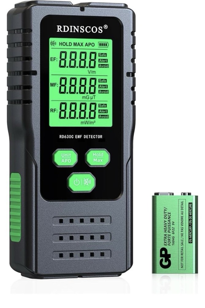 EMF Meter Detector By RDINSCOS Sealed Box Electromagnetic 3-1 Detector RD630C
