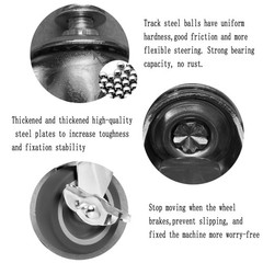 Heavy Duty 3″ Stem Casters Set of 4 with Brake M8-1.25-15 Swivel Wheels