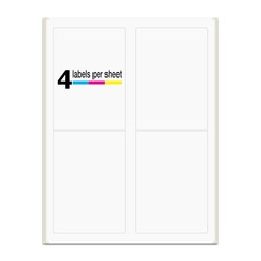 3-1/2″ x 5″, 4 Labels per Sheet, Laser/Inkjet Printers, Permanent Adhesive, W…