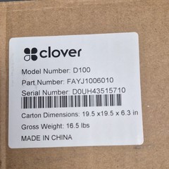 Clover D100 Metal Lockable Cash Drawer w/ Lock & Key, MPN FAYJ1006010
