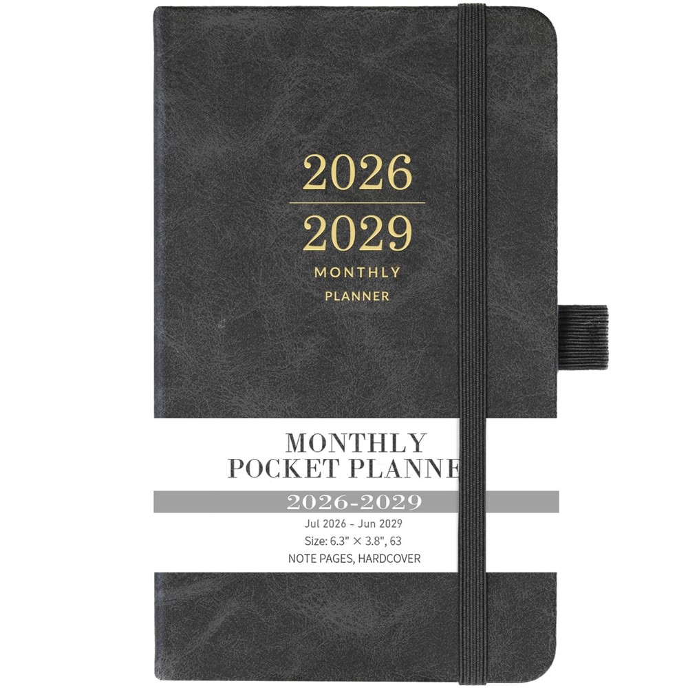 2026-2029 Monthly Planner/Calendar – 3 Year Planner with 3.8″ x 6.3″, Grey