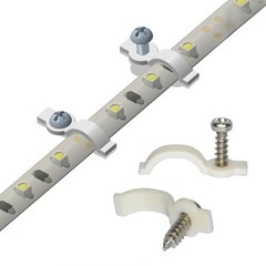 SpiritLED 100 Lots Strip Light Mounting Bracket,One Side Fixing,Screws Includ…