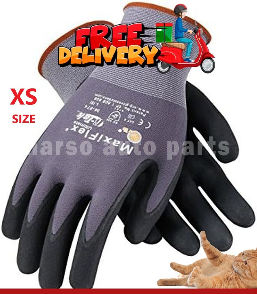 ✅34-874 MaxiFlex Ultimate Micro Foam Nitrile Grip Coated PROTECTIVE WORK GLOVE ✅