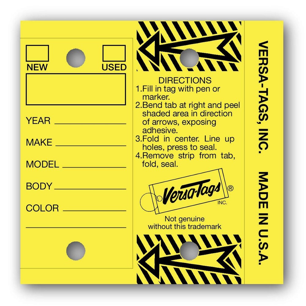 Genuine Versa-Tag® Key Tags (Half-Pack) (125 Key Tags and Key Rings per Box) …