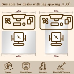30″ x 48″ Tempered Glass Office Chair Mat for Carpet & Hardwood Floor, 1/6″ T…
