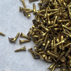 2 Pounds Of Brass Screws 3/4”x#8 Nos