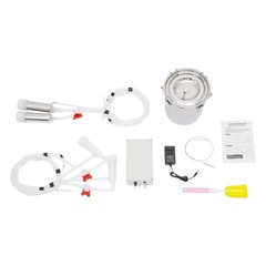 2in1 Pulsation Cow Milking Machine Milking Machine w/Stainless Steel Bucket 5L