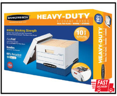 Bankers Box Heavy Duty File/Letter/Legal Storage Box, Tear Resistant 10-pack NEW