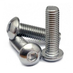 M10 Stainless Steel Button Head Socket Cap Screws A2, Metric ISO 7380 1.5 Coarse