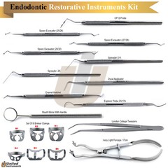 Dental Restorative Kit Endodontic Dycal Applicator Spreader Enamel Hatchet Probe