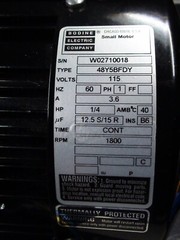 Bodine Electric Motor 1800 RPM 115V 1 Phase 48Y5BFDY