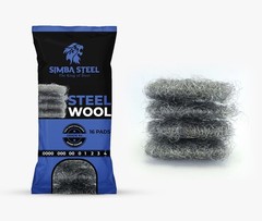 16 Pads Steel Wool Grade # 4 Super Coarse Grade for Tough Cleaning, Mice Control