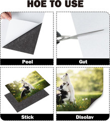 6PCS Black Self Adhesive Sheets, 30mil Thick 8×10 inch Magnetic Sheets with Adhe