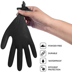 100 Black Vinyl Gloves , Latex & Nitrile Free-XL