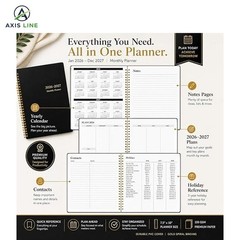 2026-2027 Monthly Planner 2 Year Spiral Agenda Calendar Goals Notes 7.5×10