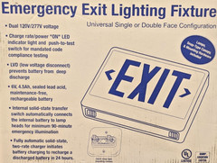LED EMERGENCY EXIT LIGHT FIXTURE GREEN LETTER SINGLE / DOUBLE FACE EZXTEU2GWEMRC