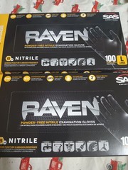 2 Boxes of 100 SAS Raven 6 MIL Size L Gloves-200 Total Gloves