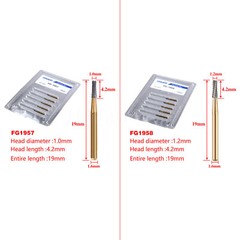 Dental Tungsten Carbide Burs High Speed Drills FG1957/FG1958 Dia. 1.6mm