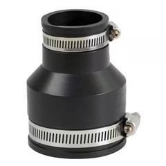 2 In. X 1-1/4 In. PVC Flexible Reducing Coupling with Stainless Steel Clamps