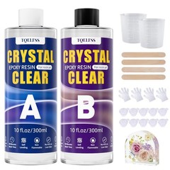 TQELFSS Epoxy Resin 20 OZ, Crystal Clear Epoxy Resin Kit, Fast Curing, Self L…
