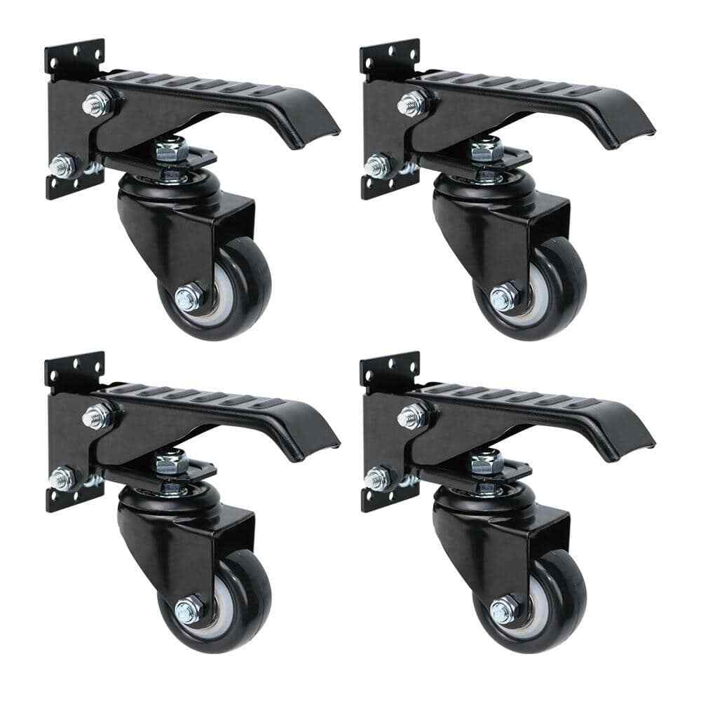 Everbilt 2-1/2 in. Black Workbench Caster Kit with 600 lbs. Load Rating (4-Pack)
