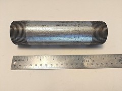 Lot (2) Threaded Steel Pipe Nipples 7 in. Length NPT 1-5/8 in. ID 1-7/8 in. OD