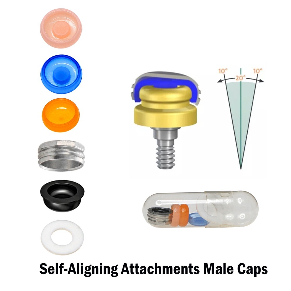 US Dental Overdenture Retention Cap Male Processing Inserts OSS Locator Abutment
