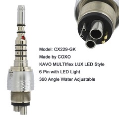 COXO Dental High Speed Fiber Optic Handpiece Turbine KaVo Coupler 4 Hole 6 Pin