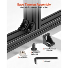 Uimoso 2-10PCS 4080 Aluminum Extrusion 500-2000 mm T/V Slot Anodized Linear Rail