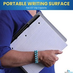 2 Pack Silver Plastic Horizontal Landscape Clipboard 8.5×11 In Letter Size