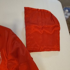 Vintage Ardsley New York Engine Co No. 1 Firefighter Jacket Coat Red USA w/ Hood