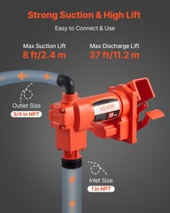 VEVOR Fuel Transfer Pump 110V Electric Oil Diesel Kerosene Pump 15 GPM 57 L/min