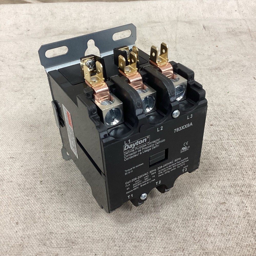 DAYTON 783XX9 Definite Purpose Magnetic Contactor 208-240V 63A