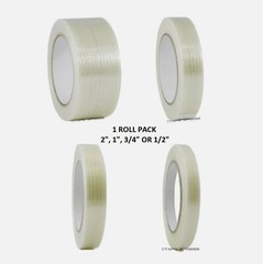 Filament Reinforced Strap Fiberglass Tape 1/2″ 3/4″ 1″ & 2″ – 3.9 mil Free Ship