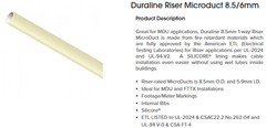 10,000 FT Dura-Line 8.5 mm OD / 6 mm ID Riser (FT4) MicroDuct 10009662