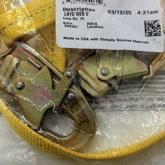 3M DBI-SALA 1231105 5 Ft Web Positioning Restraint Lanyard Snap Hooks New Yellow