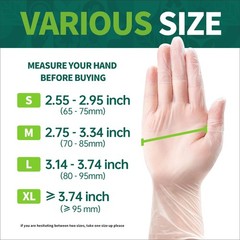 Supmedic Vinyl Disposable Exam Gloves, Clear 4 Mil Small, 100 Small (Clear)