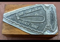 Rare USS Omaha SSN-692 submarine US Navy military printer stamp block 2.5″