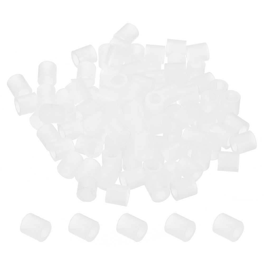 3.2mm ID x 5mm OD x 5mm L Round Spacers Washers, 100 Pack for M3 Screws, White