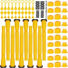 10 Yellow Flexible Pour Nozzles, Gas Can Spout Replacement