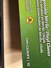 Nitrile/Vinyl Disposable Gloves Powder Free/Food Safe Industrial XL , 100 Ct