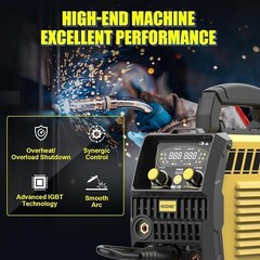 HIZONE Aluminum MIG Welder 6 in 1 Multi Process Welding Machine LCD Display