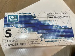 DRE Health Disposable Vinyl Exam Glove Size SMALL case of 1000 Gloves