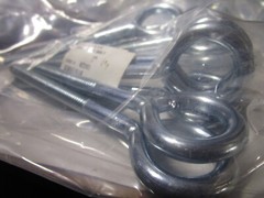 3/8″-16 x 4-1/4″ Shank L x 3″ Thread L x 6 OAL Zinc Finish Turned Eye Bolt QTY 9