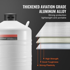 Liquid Nitrogen Tank 30 L Aluminum Alloy LN2 Container Dewar 6 Canisters