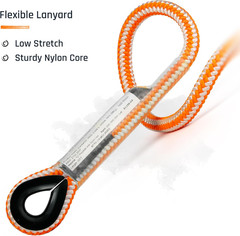 Proclimb Arborist Lanyard by – 1/2 in X 10 Ft Polyester, Steel Snap Hook, Adjus